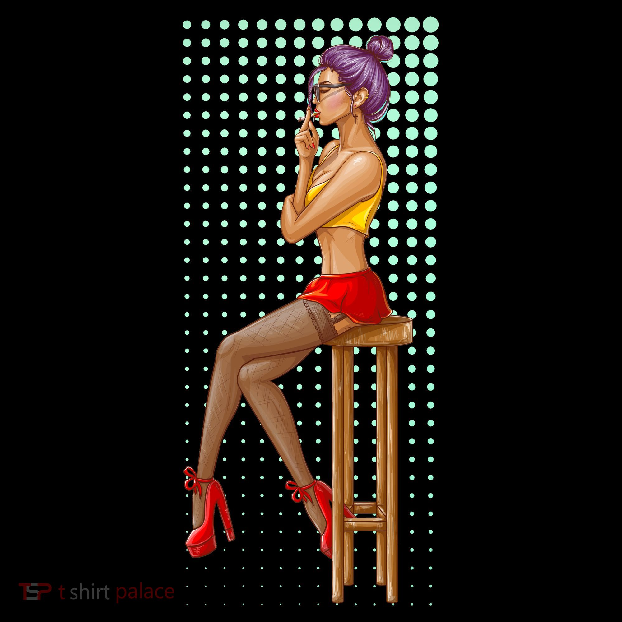 Break Girl Smoking Red Heels Coffee Mug