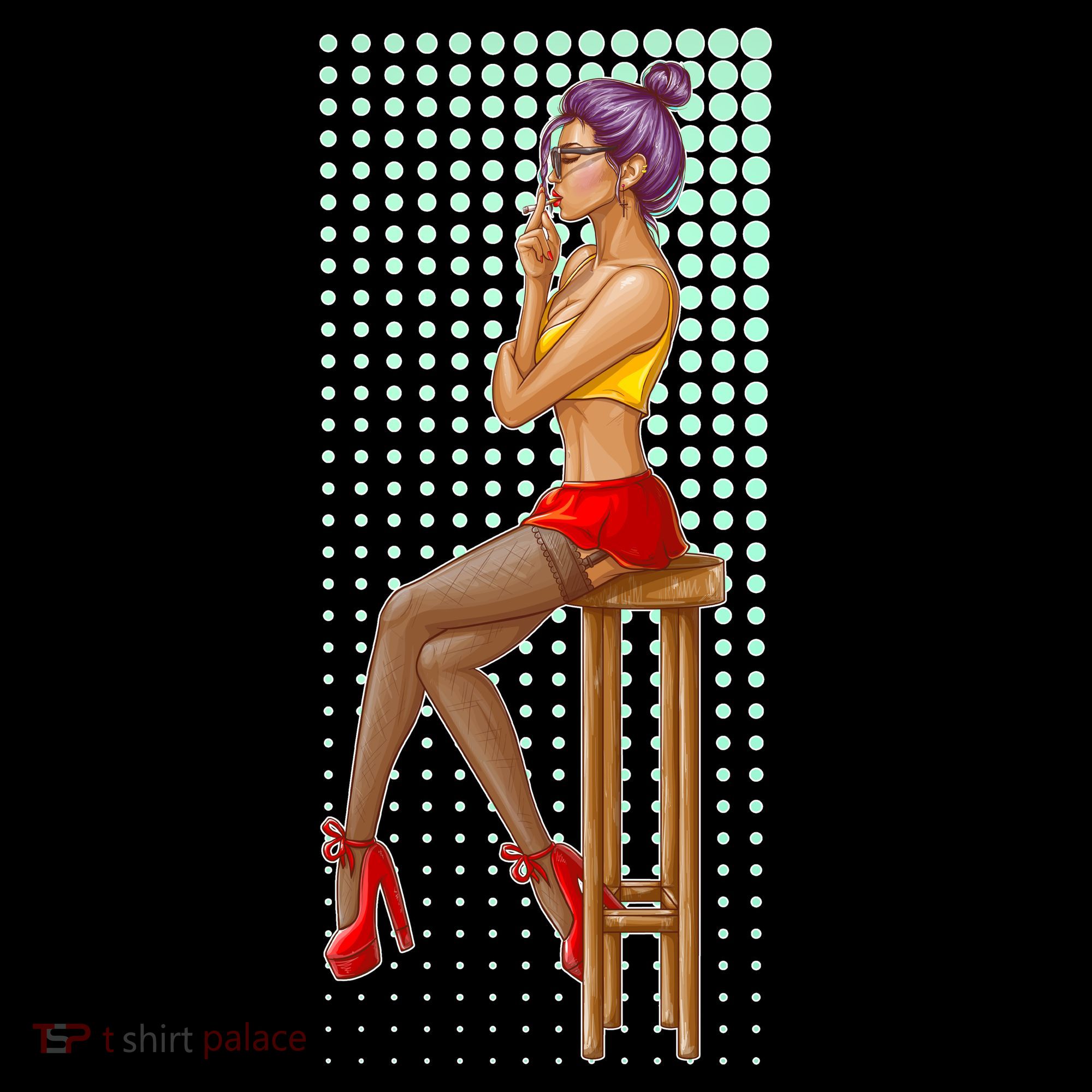Break Girl Smoking Red Heels Mousepad