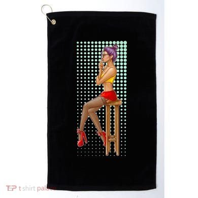 Break Girl Smoking Red Heels Golf Towel