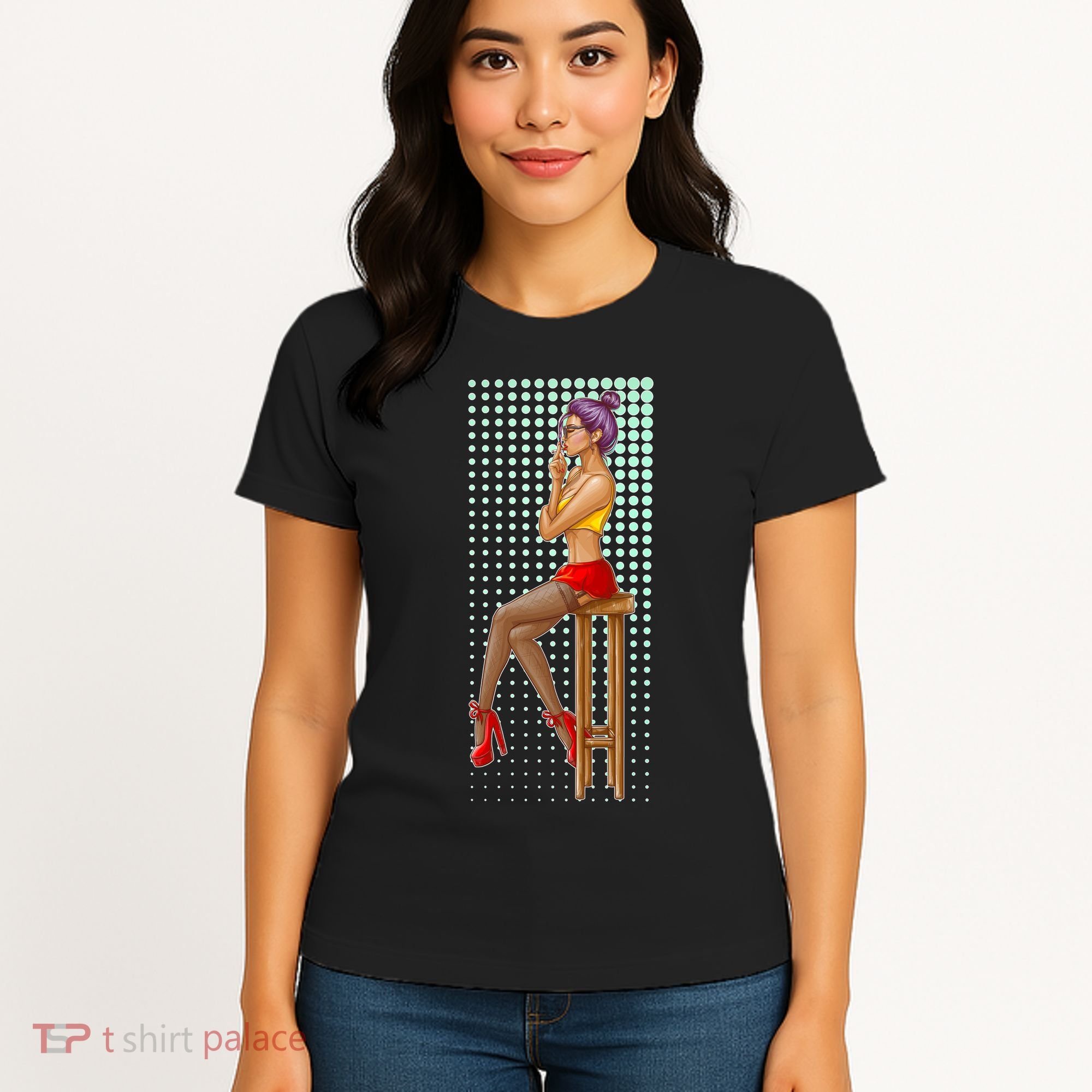 Break Girl Smoking Red Heels Women's T-Shirt