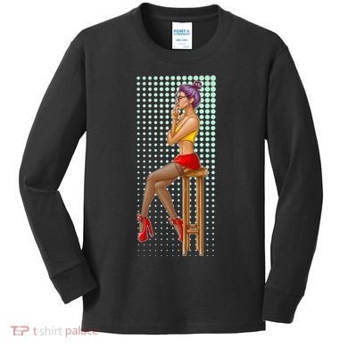 Break Girl Smoking Red Heels Kids Long Sleeve Shirt