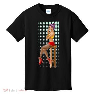 Break Girl Smoking Red Heels Kids T-Shirt