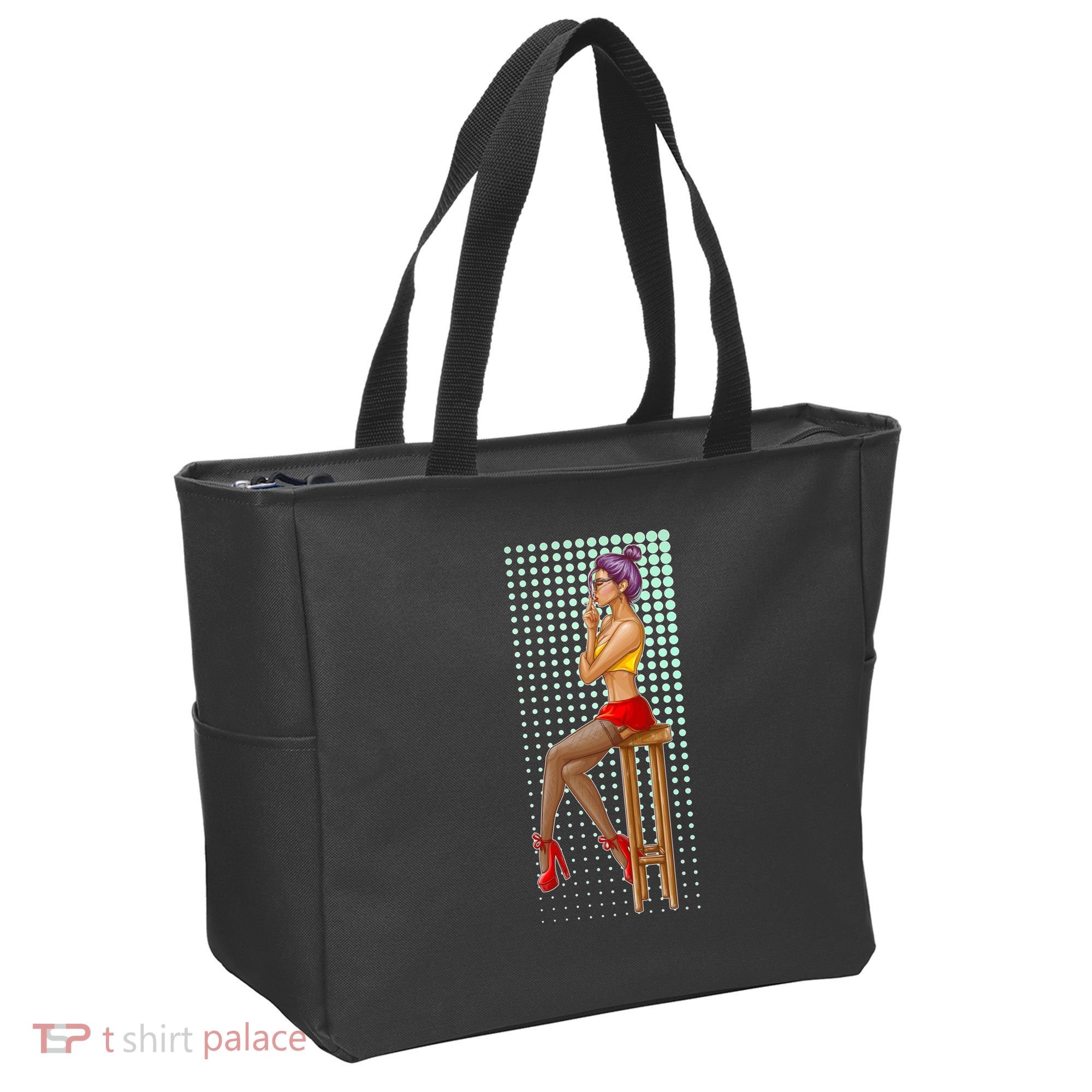 Break Girl Smoking Red Heels Tote Bag