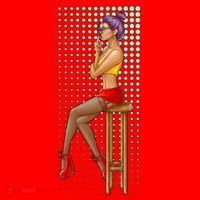 Break Girl Smoking Red Heels Santa Hat thumb 1