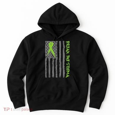 Break The Stigma Ribbon Flag Mental Heath Hoodie