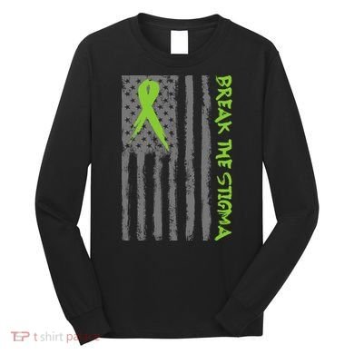 Break The Stigma Ribbon Flag Mental Heath Long Sleeve Shirt