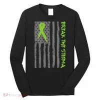 Break The Stigma Ribbon Flag Mental Heath Long Sleeve Shirt thumb 0