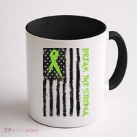 Break The Stigma Ribbon Flag Mental Heath Coffee Mug thumb 1