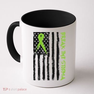 Break The Stigma Ribbon Flag Mental Heath Coffee Mug