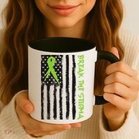 Break The Stigma Ribbon Flag Mental Heath Coffee Mug thumb 3