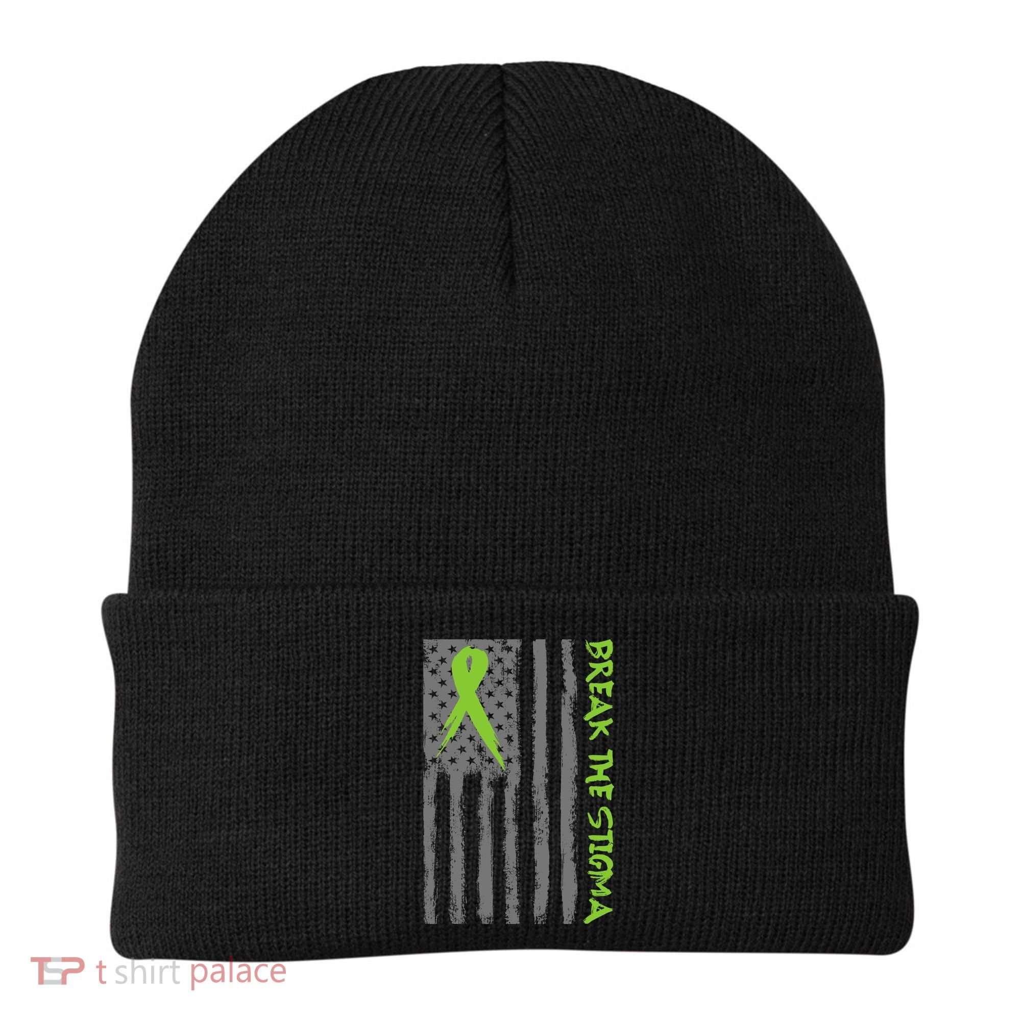 Break The Stigma Ribbon Flag Mental Heath Beanie