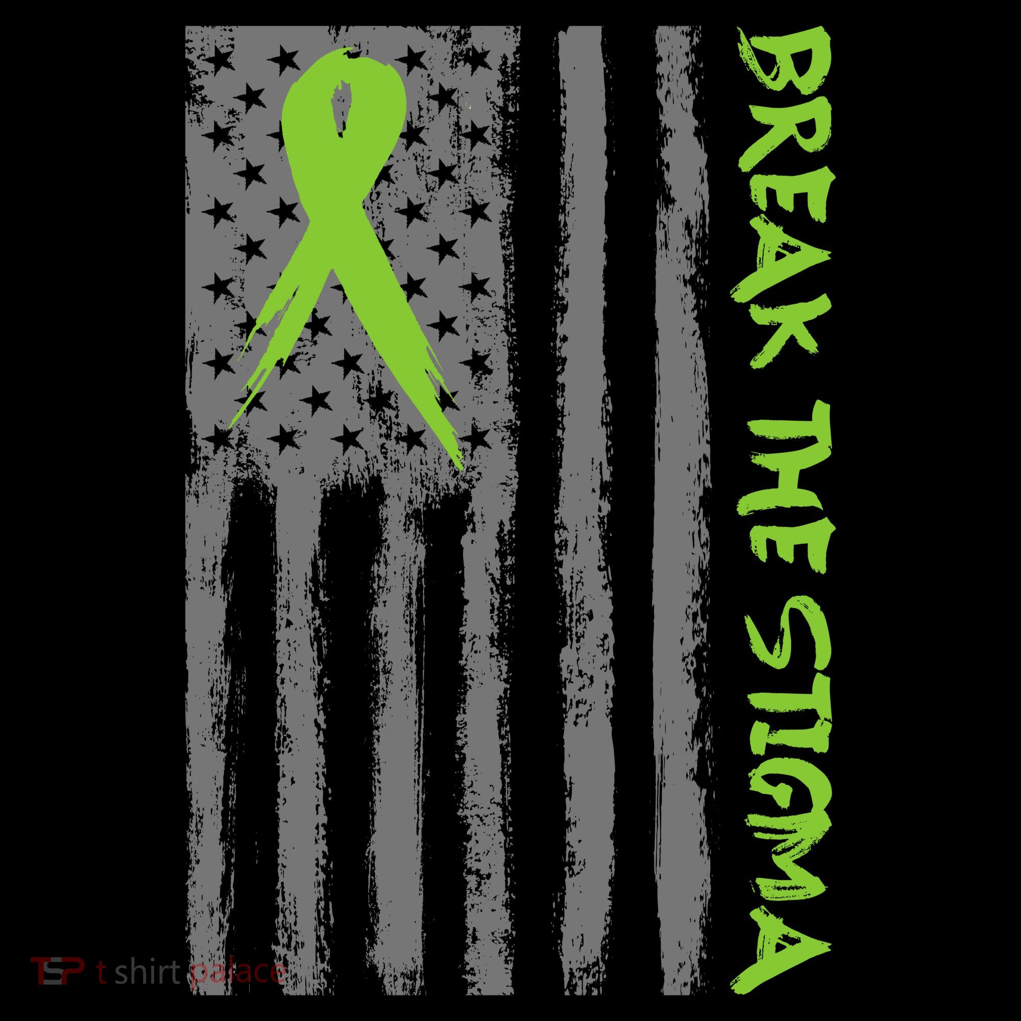 Break The Stigma Ribbon Flag Mental Heath Coaster