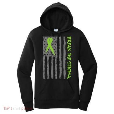 Break The Stigma Ribbon Flag Mental Heath Women's Hoodie