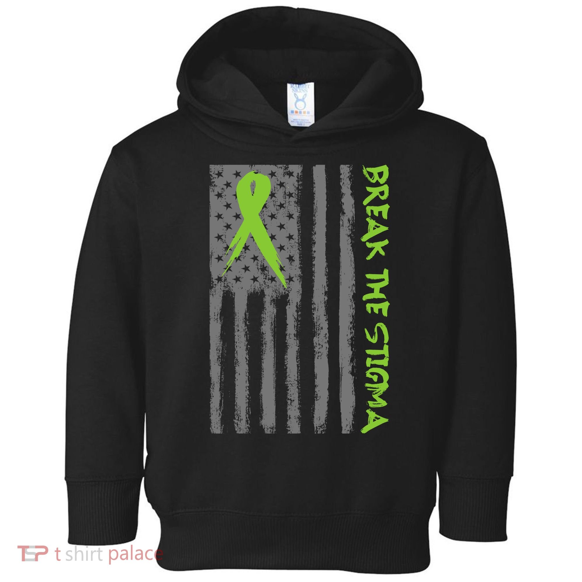Break The Stigma Ribbon Flag Mental Heath Toddler Hoodie
