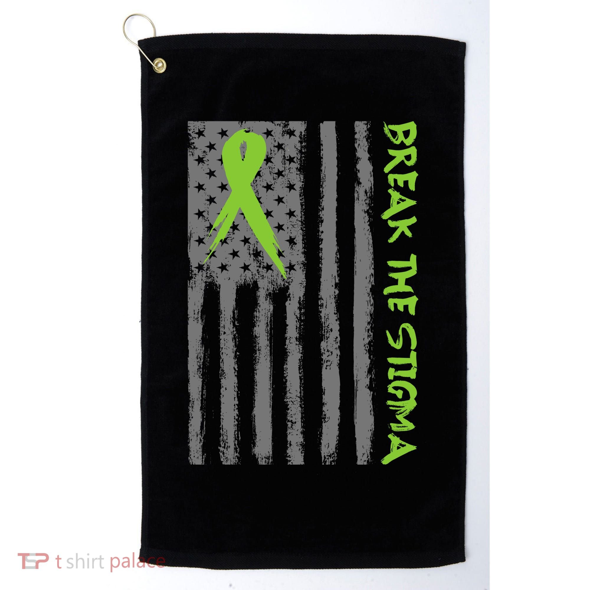 Break The Stigma Ribbon Flag Mental Heath Golf Towel