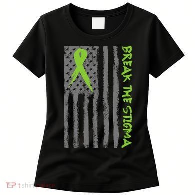 Break The Stigma Ribbon Flag Mental Heath Women's T-Shirt
