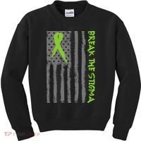Break The Stigma Ribbon Flag Mental Heath Kids Sweatshirt thumb 0