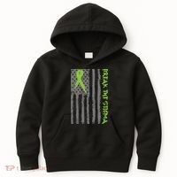 Break The Stigma Ribbon Flag Mental Heath Kids Hoodie thumb 0