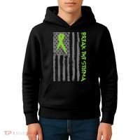 Break The Stigma Ribbon Flag Mental Heath Kids Hoodie thumb 4