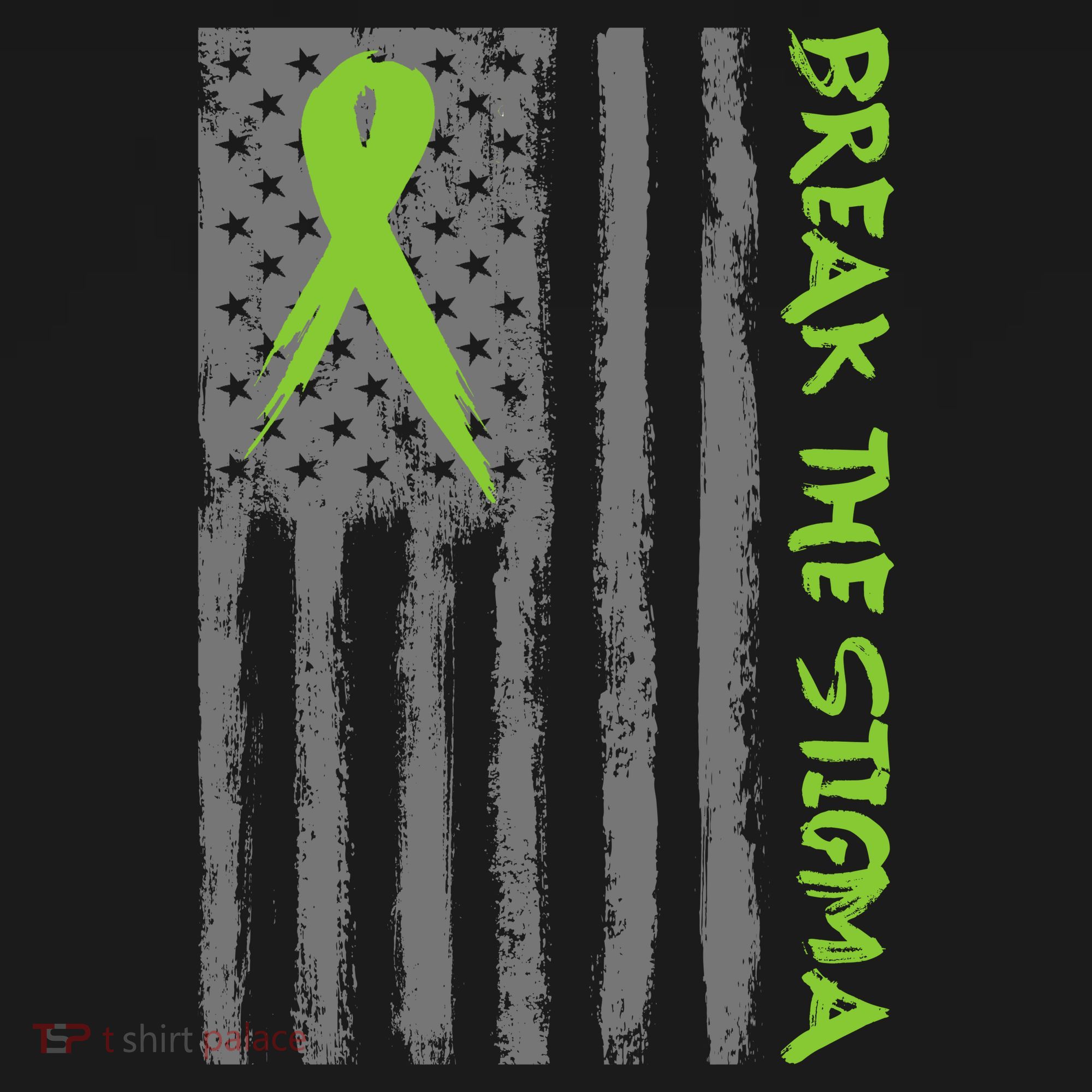 Break The Stigma Ribbon Flag Mental Heath Kids Hoodie
