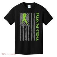 Break The Stigma Ribbon Flag Mental Heath Kids T-Shirt thumb 0