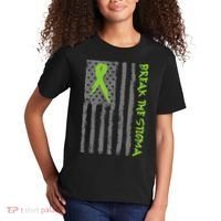 Break The Stigma Ribbon Flag Mental Heath Kids T-Shirt thumb 2