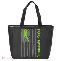 Break The Stigma Ribbon Flag Mental Heath Tote Bag thumb 0