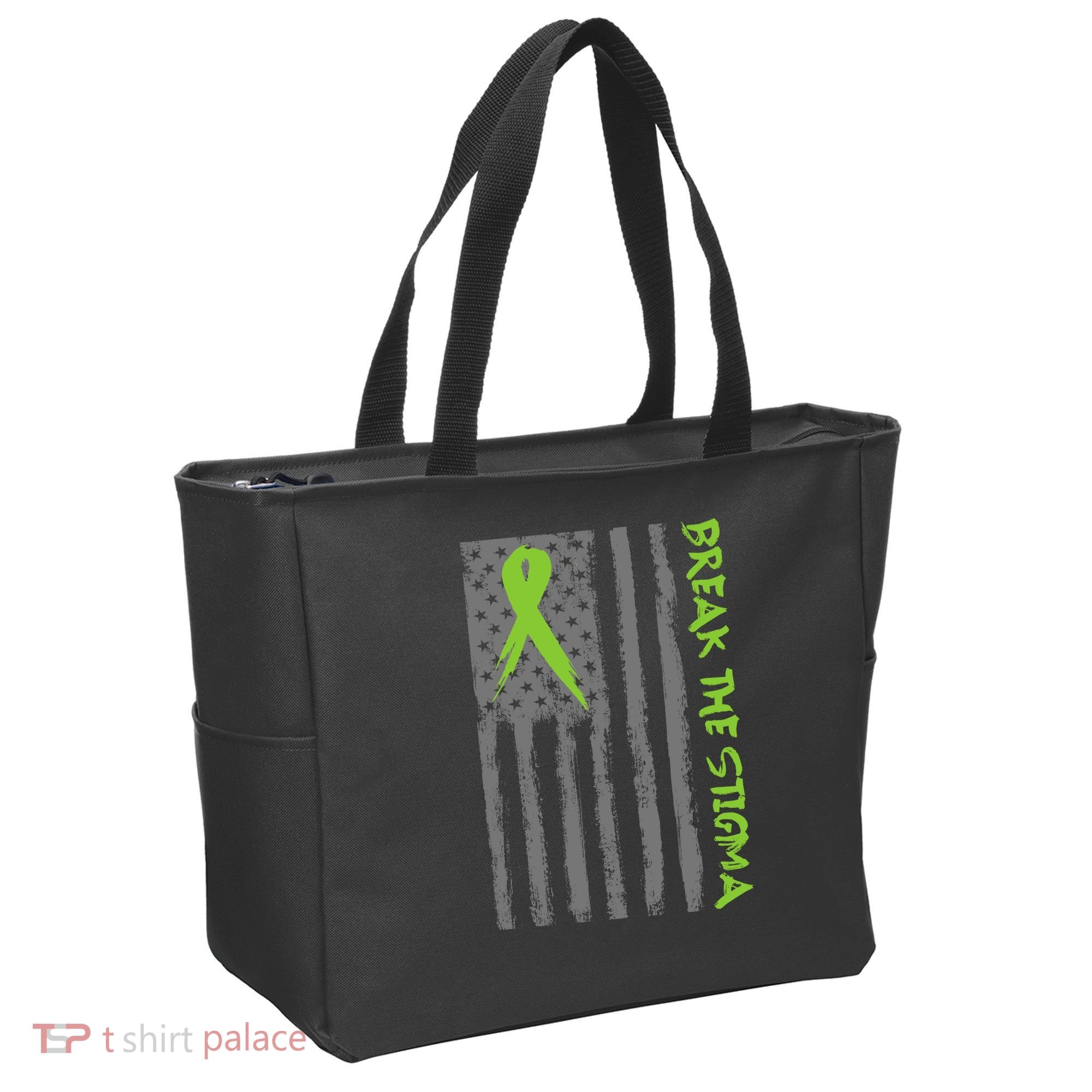 Break The Stigma Ribbon Flag Mental Heath Tote Bag