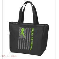 Break The Stigma Ribbon Flag Mental Heath Tote Bag thumb 3