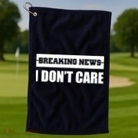 Breaking News I Don't Care Golf Towel thumb 1