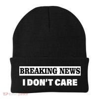 Breaking News I Don't Care Funny Meme Beanie thumb 0