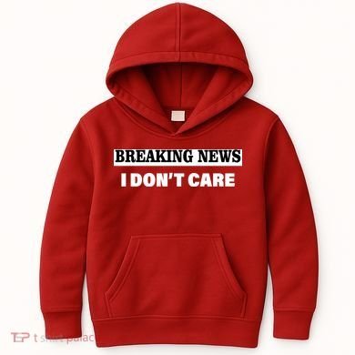 Breaking News I Don't Care Funny Meme Kids Hoodie