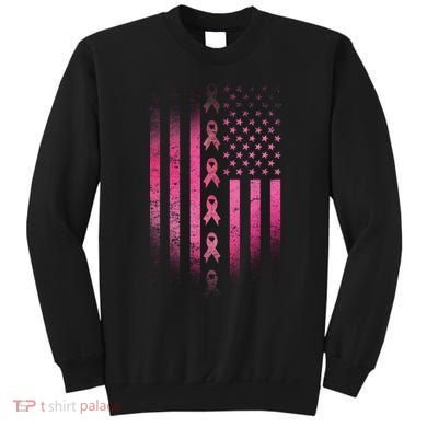 Breast Cancer American Flag Sweatshirt