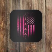 Breast Cancer American Flag Coaster thumb 0