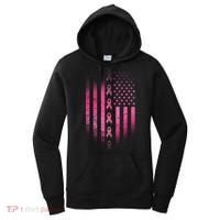 Breast Cancer American Flag Women's Hoodie thumb 0