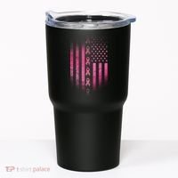 Breast Cancer American Flag Tumbler thumb 0