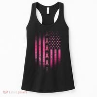 Breast Cancer American Flag Women's Tank Top thumb 0