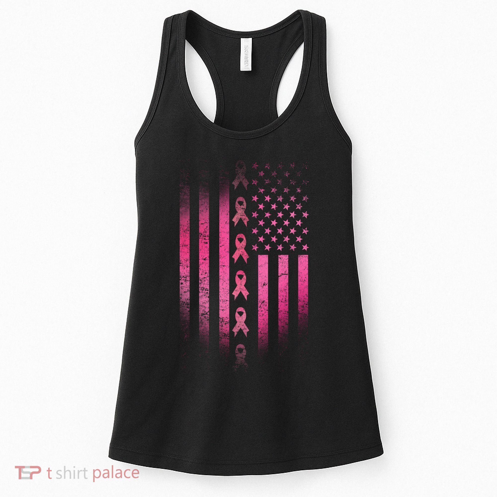 Breast Cancer American Flag Women's Tank Top