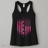 Breast Cancer American Flag Women's Tank Top thumb 3