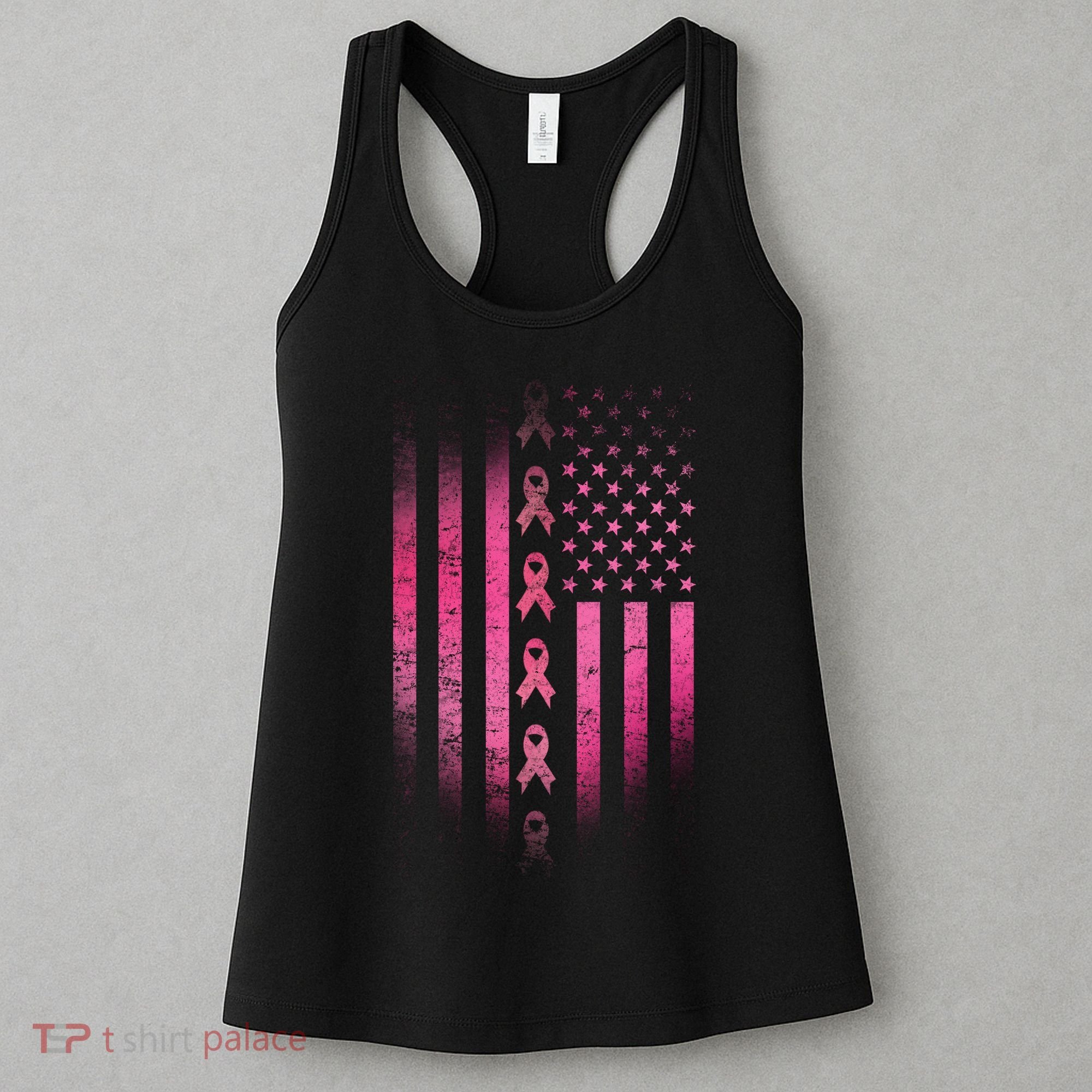 Breast Cancer American Flag Women's Tank Top