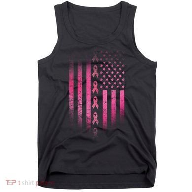 Breast Cancer American Flag Tank Top