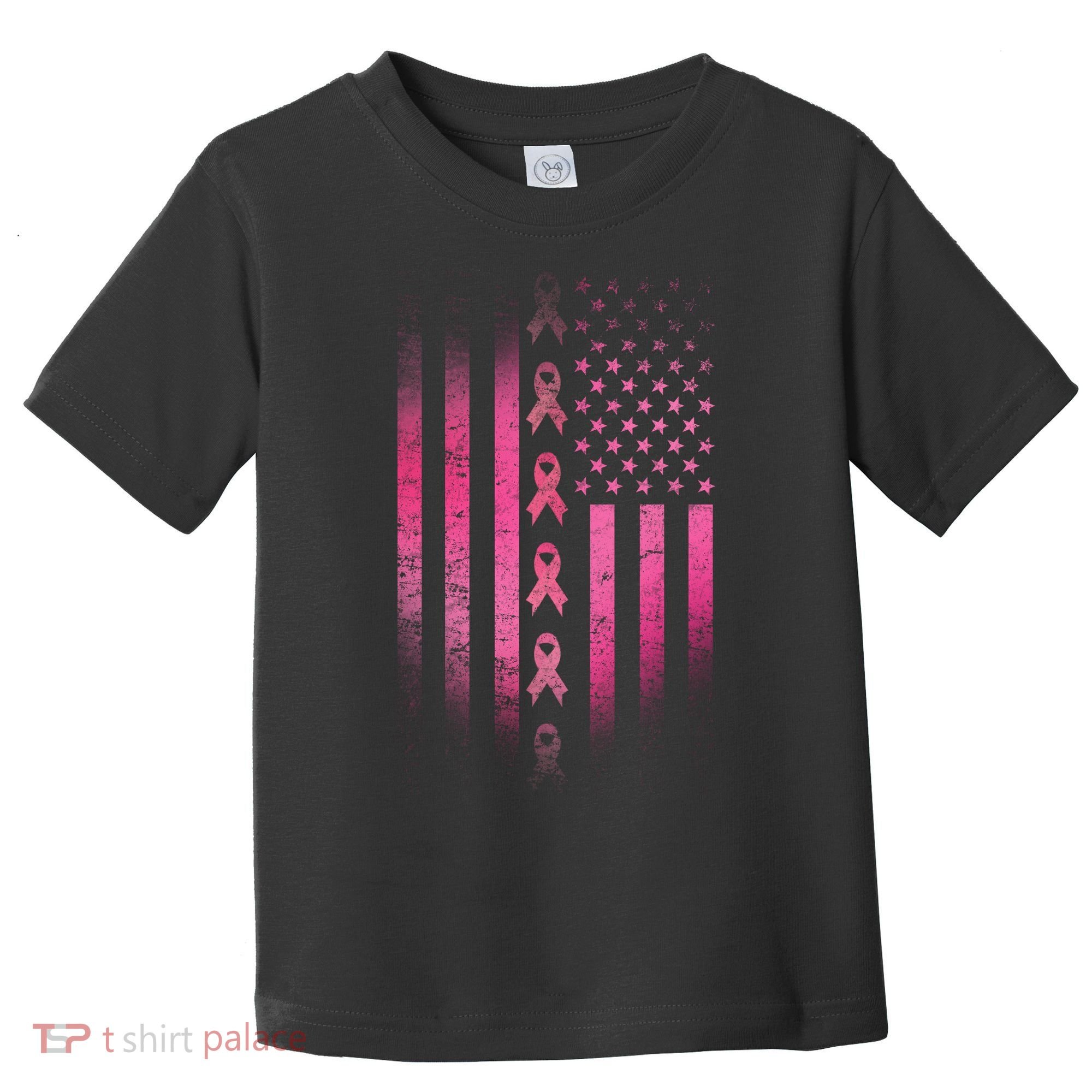 Breast Cancer American Flag Toddler T-Shirt