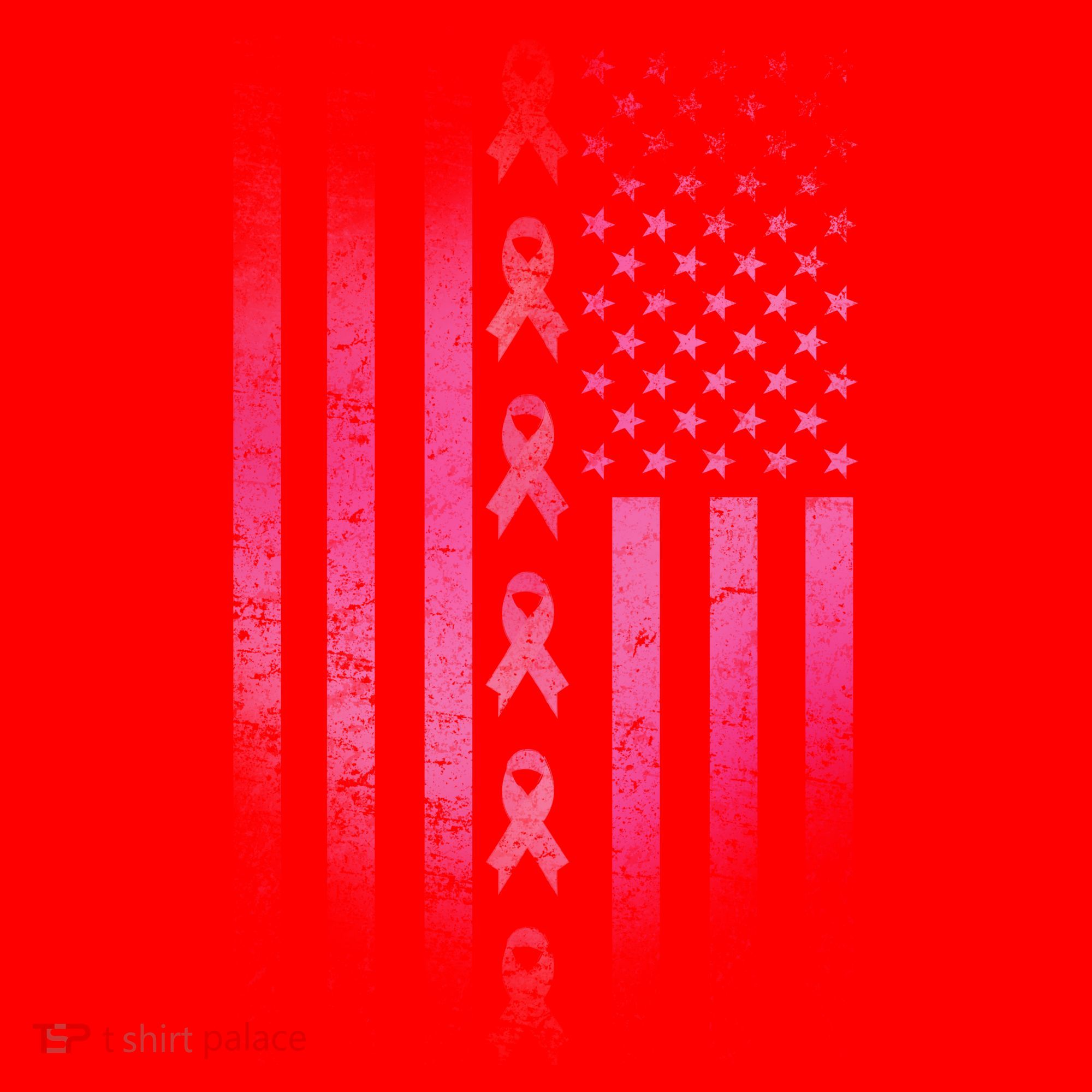 Breast Cancer American Flag Santa Hat