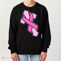 Breast Cancer Awareness Christian Pink Cross Ribbon Women's Sweatshirt thumb 0