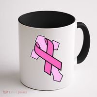 Breast Cancer Awareness Christian Pink Cross Ribbon Coffee Mug thumb 1