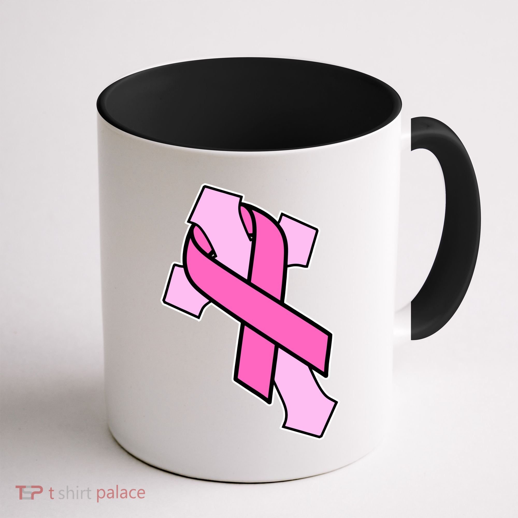 Breast Cancer Awareness Christian Pink Cross Ribbon Coffee Mug