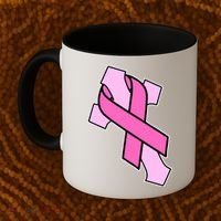 Breast Cancer Awareness Christian Pink Cross Ribbon Coffee Mug thumb 2