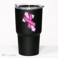 Breast Cancer Awareness Christian Pink Cross Ribbon Tumbler thumb 0