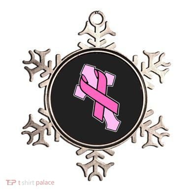 Breast Cancer Awareness Christian Pink Cross Ribbon Ornament