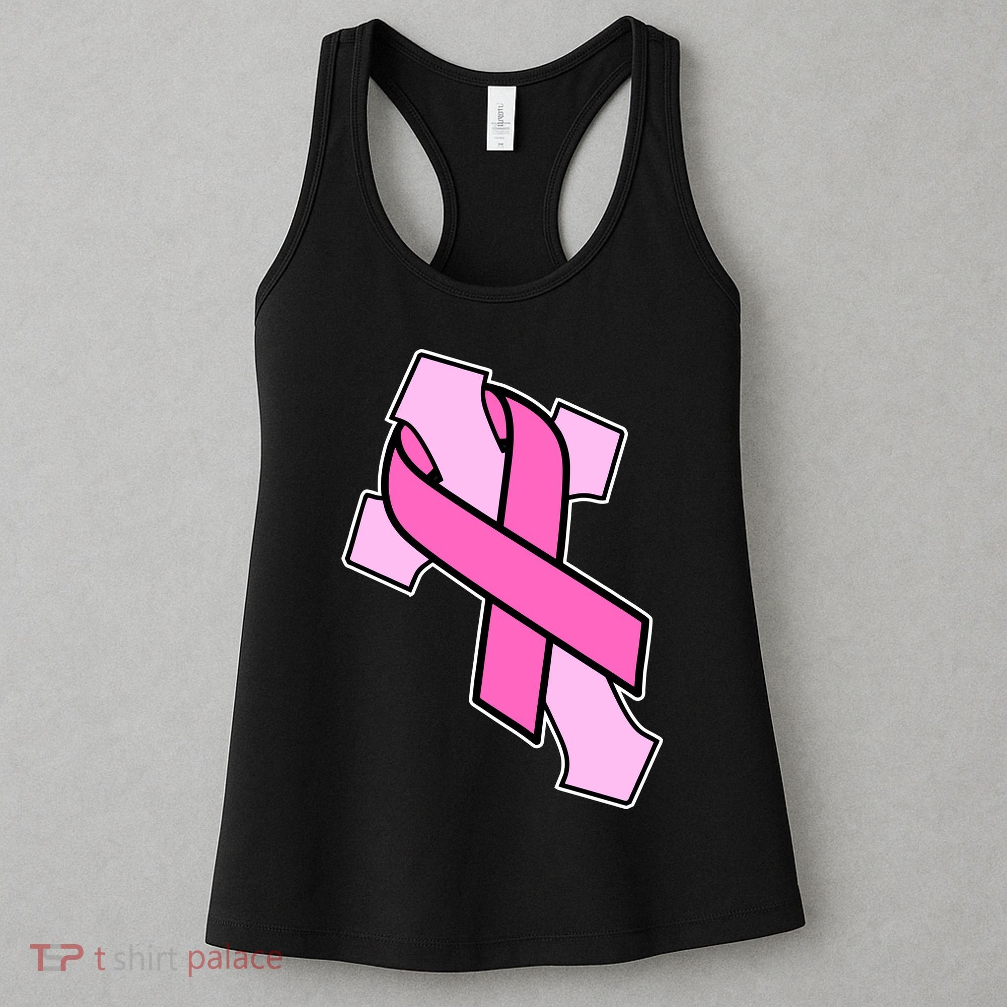 Breast Cancer Awareness Christian Pink Cross Ribbon Women's Tank Top